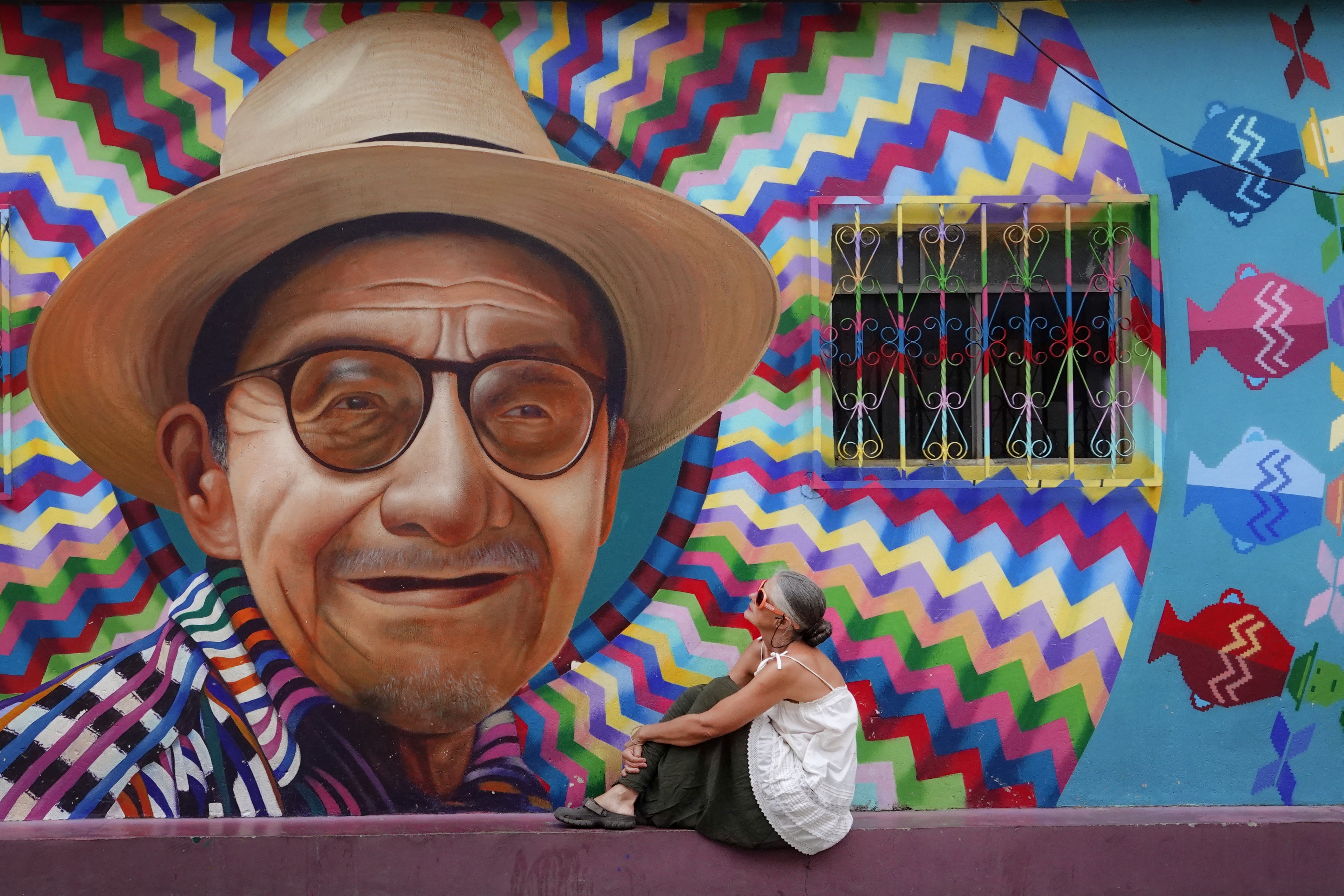 Portrait mural à Antigua